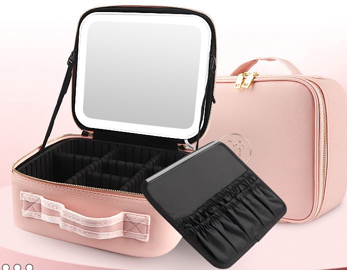 MakeUpBag - Organizador de Maquillaje Portátil con Espejo LED